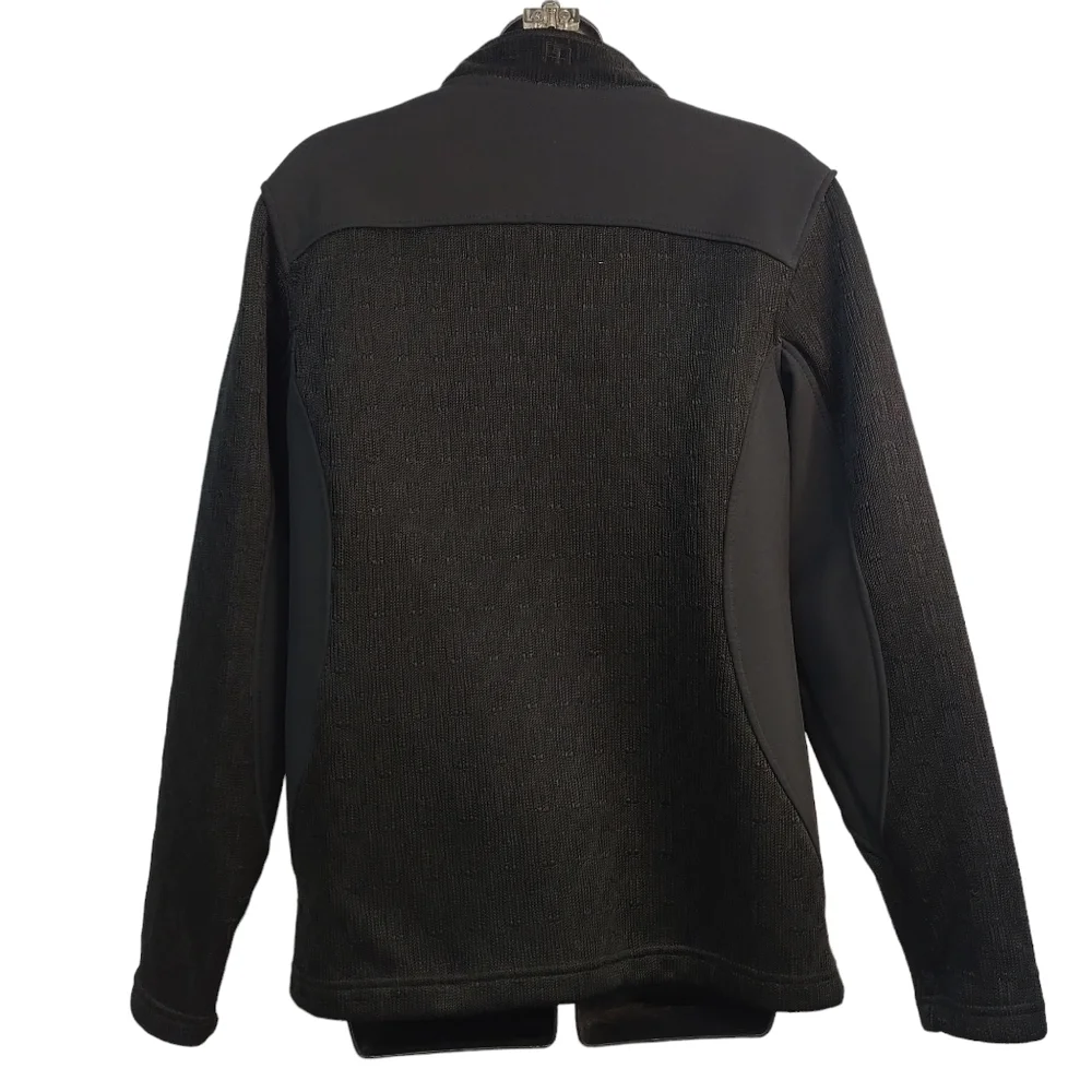 Swiss Tech Men's 2-Tone Dual Fabric Black Zip Up Jacket Size L